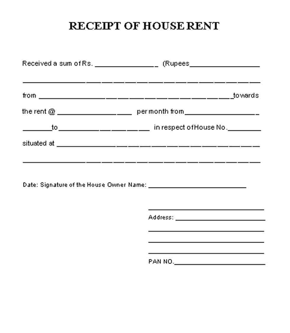 House Rent Receipt Example