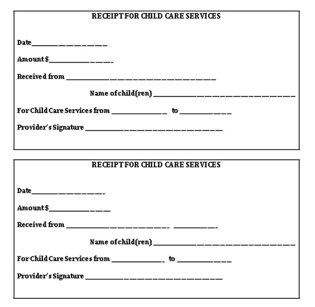 Receipt For Child Care Service PDF Download1