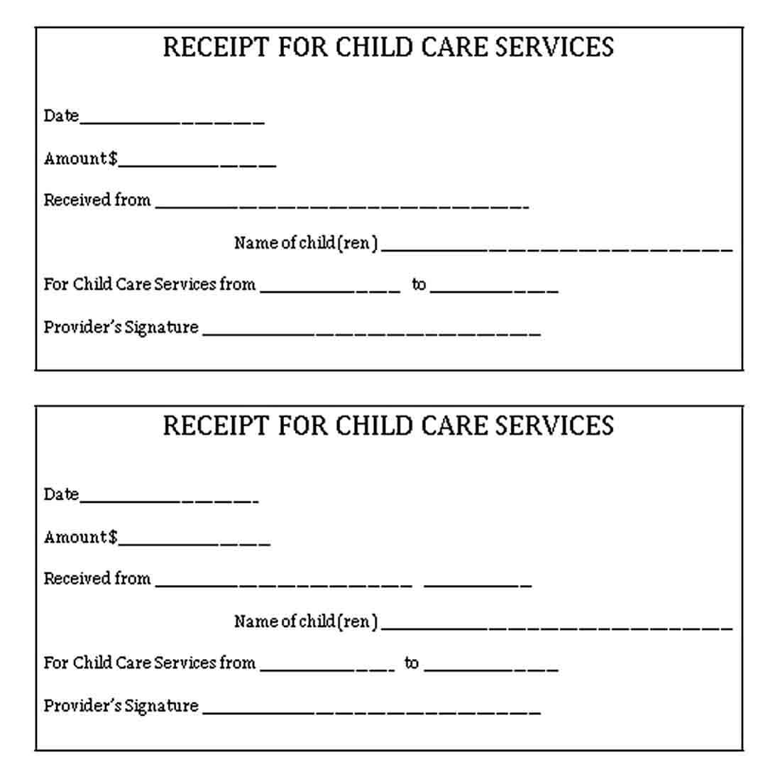 Services Paid Receipt Template
