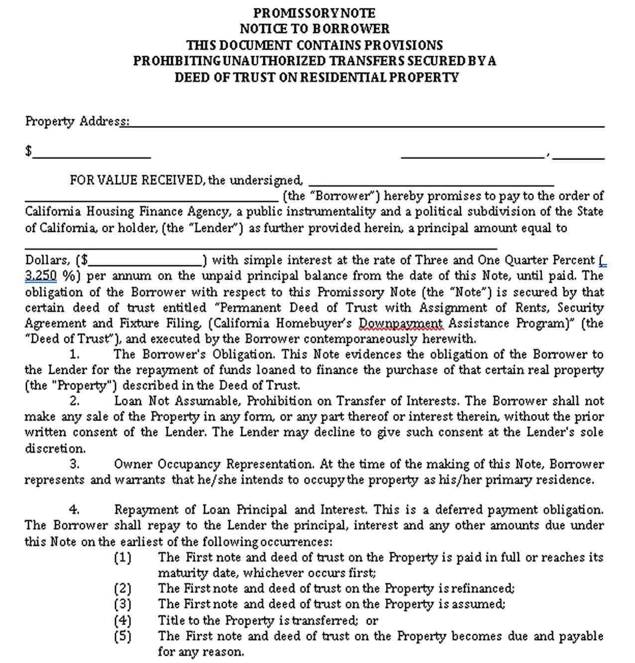 california secured promissory note form