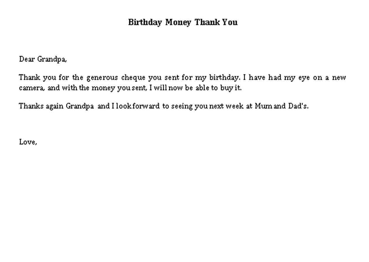 thank you note for money for baby