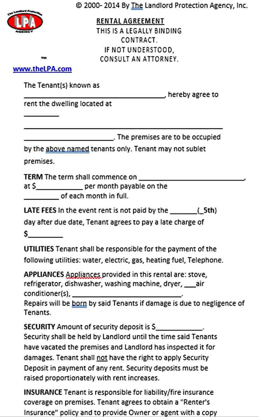 Sample Basic Rental Agreement