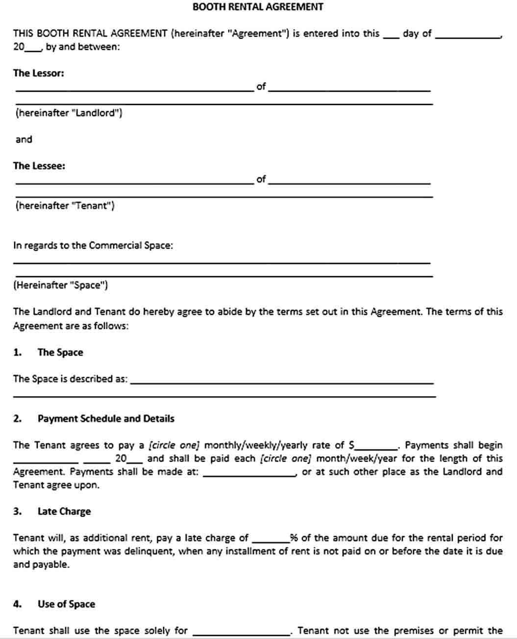 Sample Event Booth Rental Agreement Template