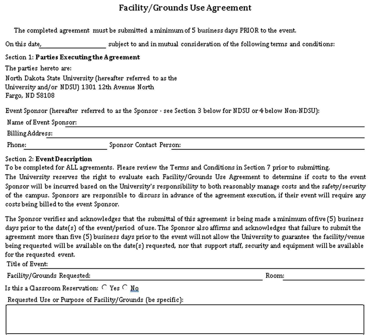 Sample Facility Agreement