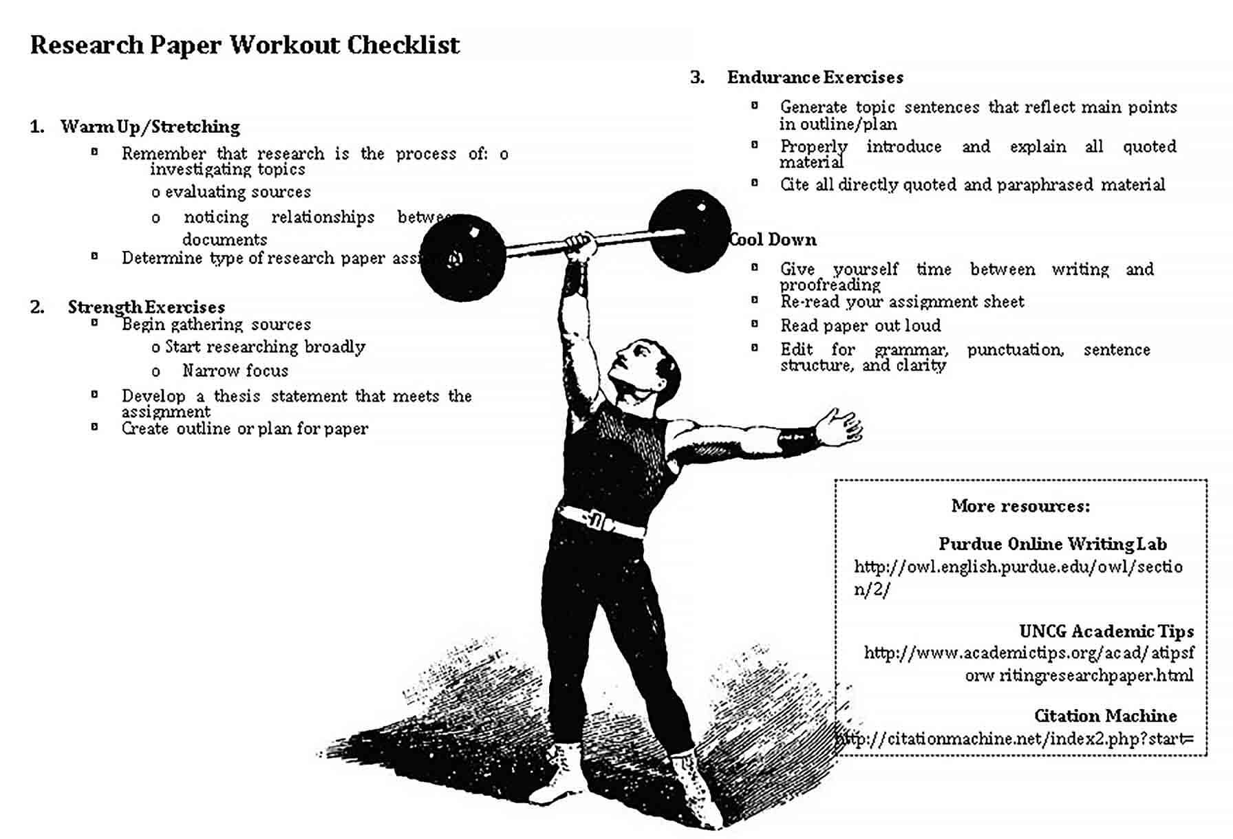 Sample Printable Workout Checklist Template