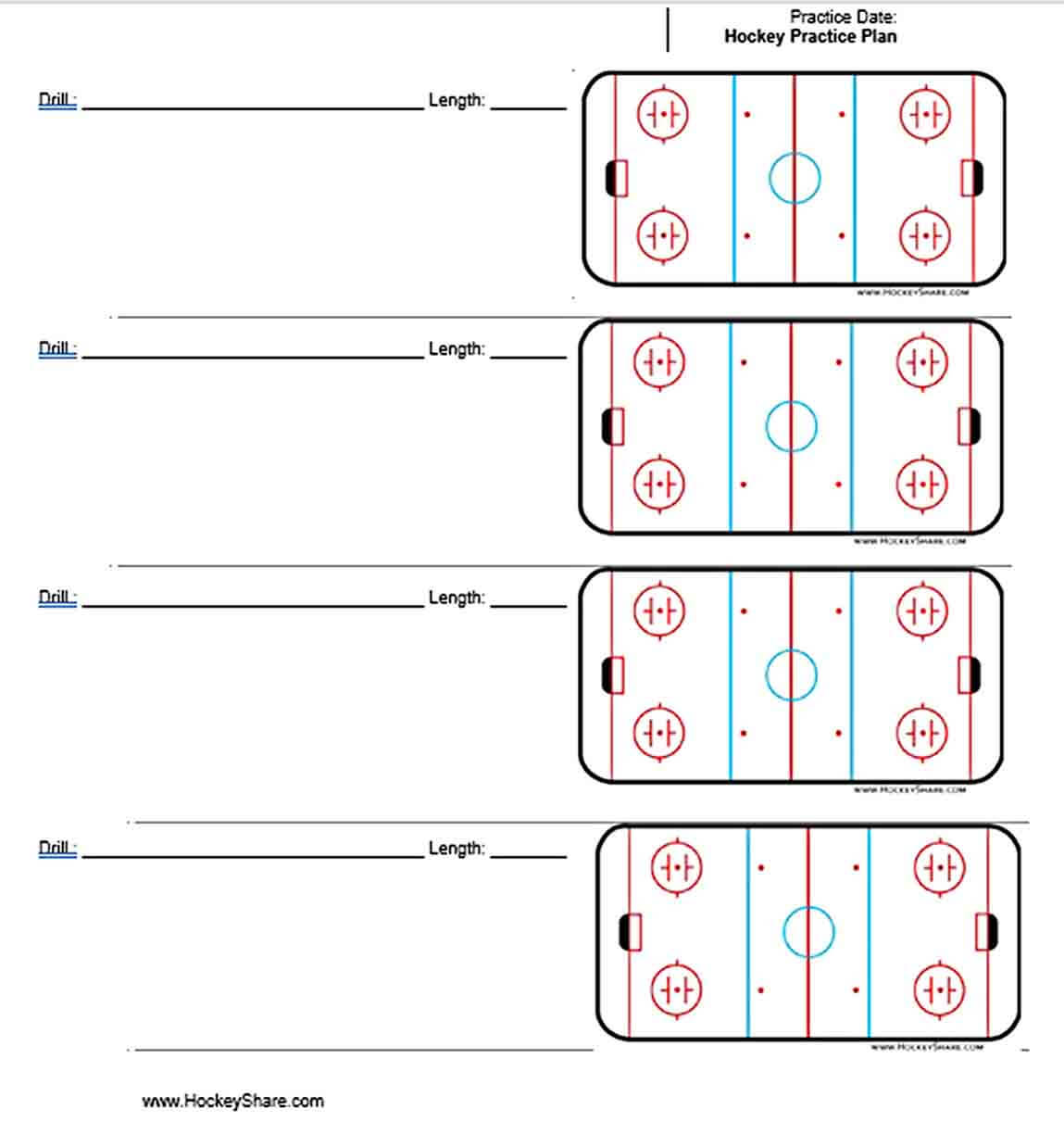 Free Download Hockey Practice Schedule Template PDF