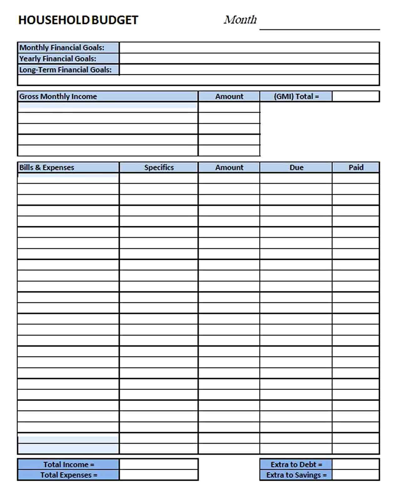 Home Budget Template PDF Format Download
