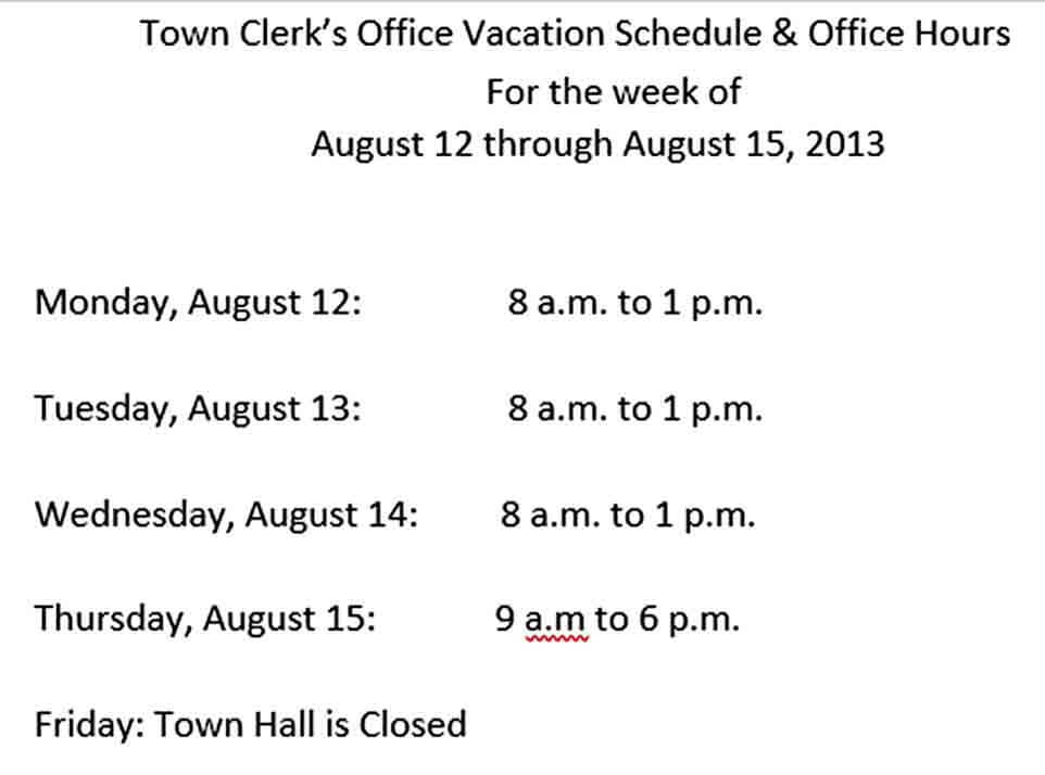 Office Vacation Schedule Template