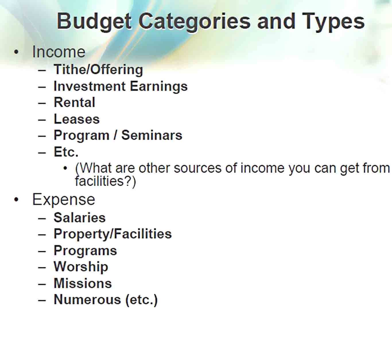 Small Church Budget Example PDF Free Download 1