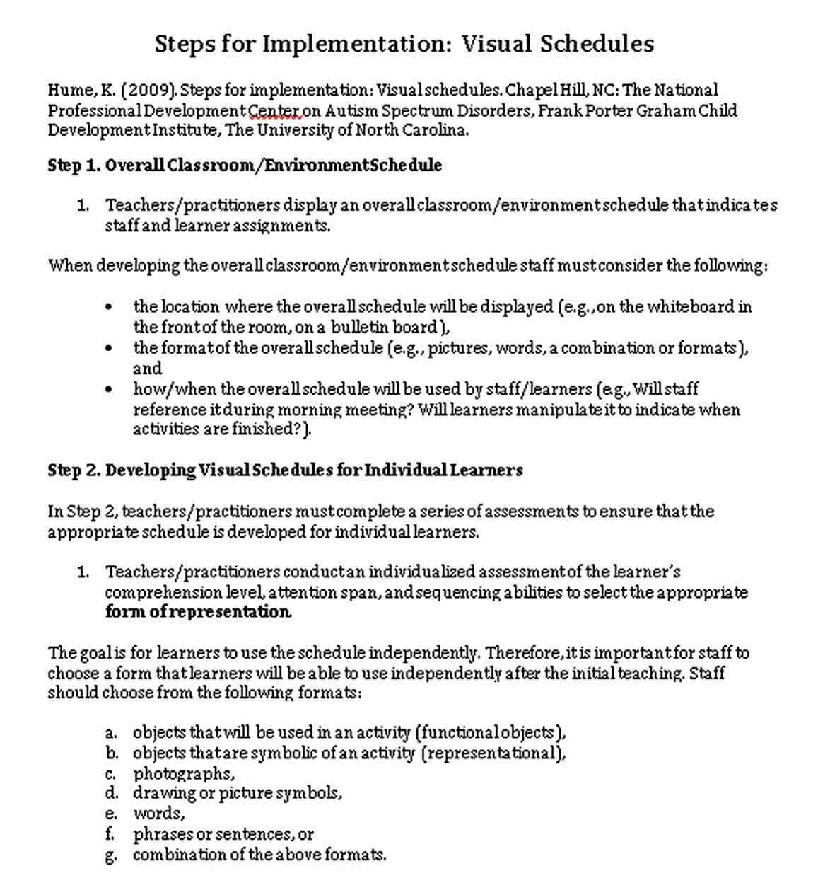Visual Schedule Implementation Guide