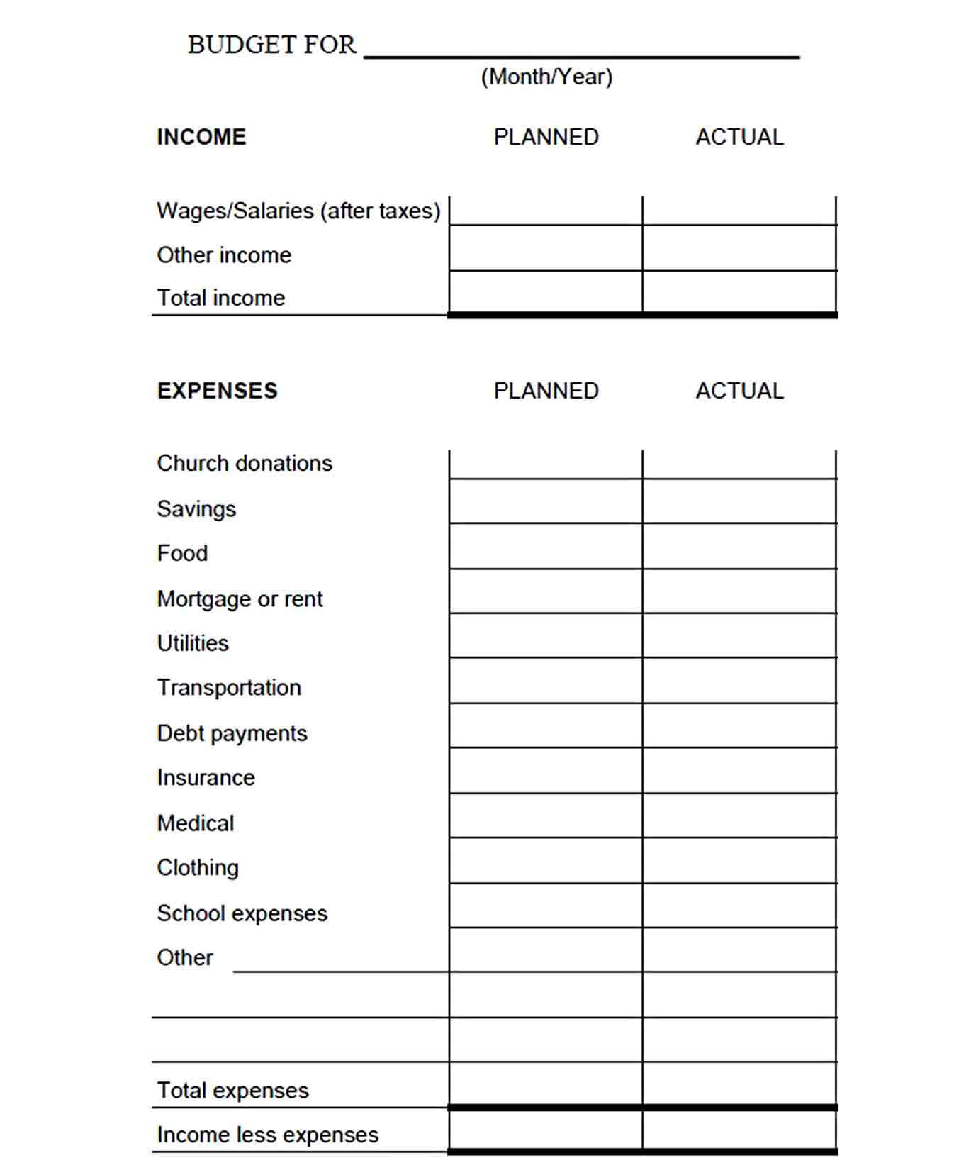family budget tracker template PDF 1