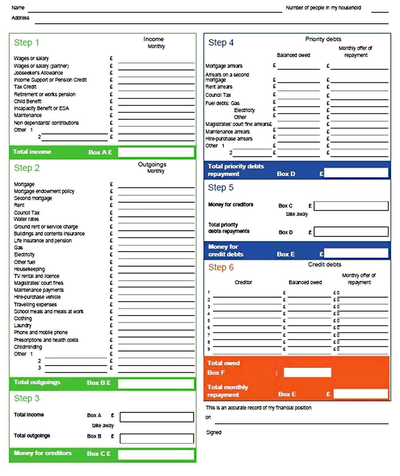 personal budget sheet North Somerset Council pdf