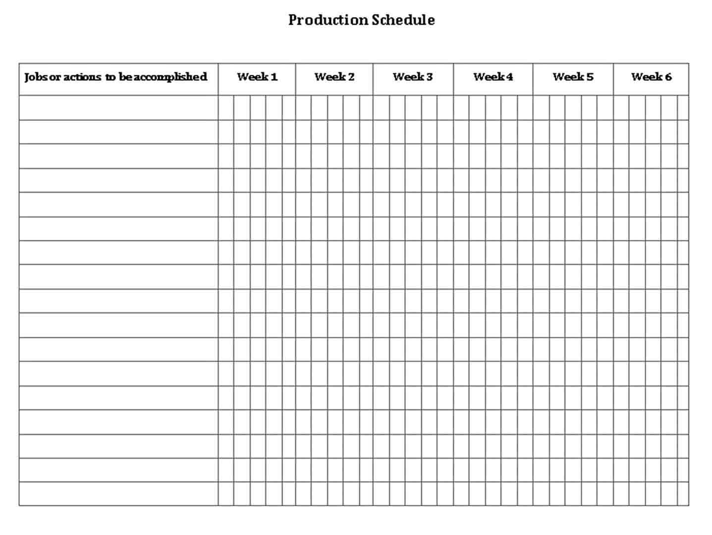 production schedule template 1