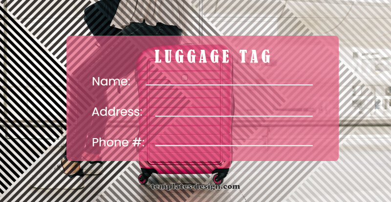 Luggage tag psd templates