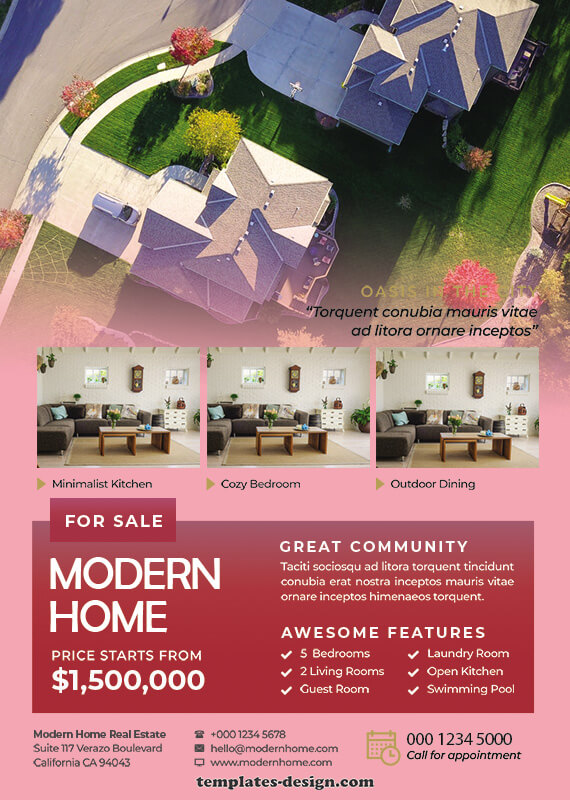 Real Estate Flyers example psd design