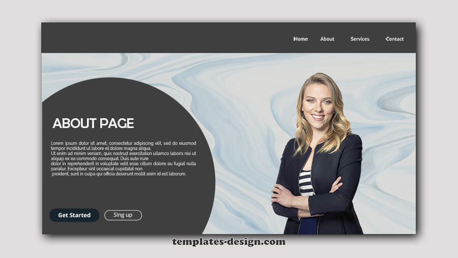 about page templates psd