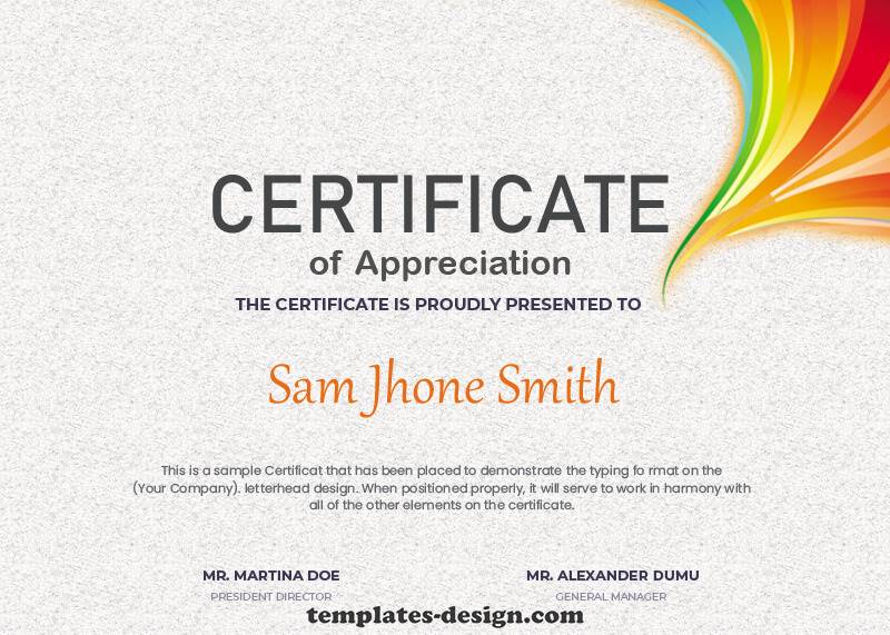 award certificate customizable psd design templates