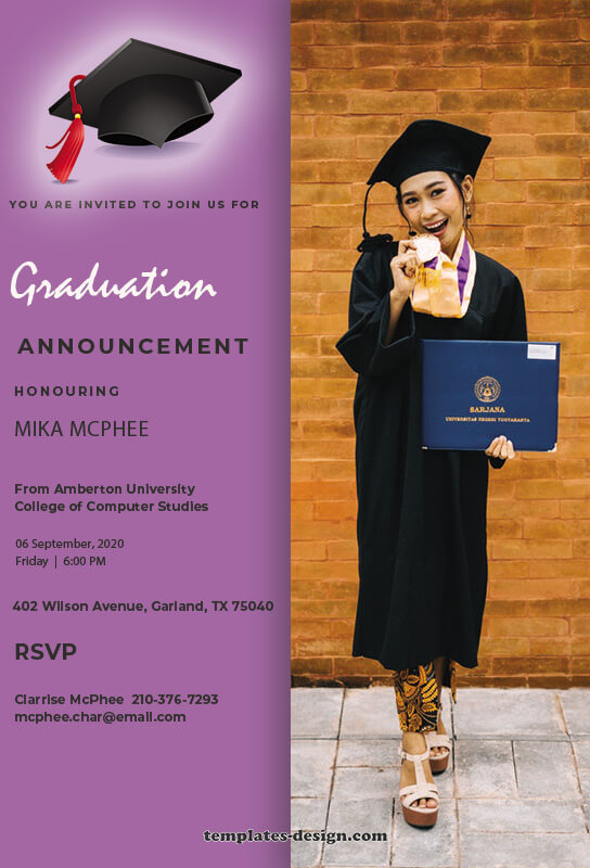 graduation announcement psd