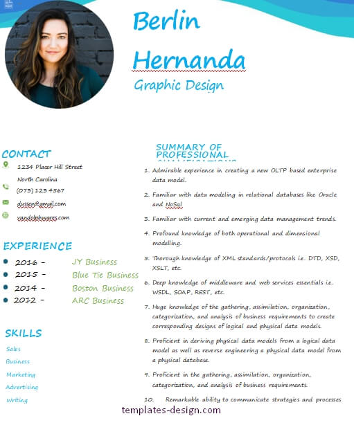graphic design resume example word design