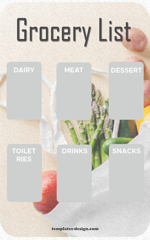 grocery list templates for photoshop