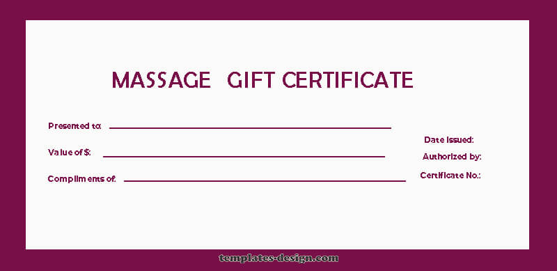 massage gift certificate psd templates