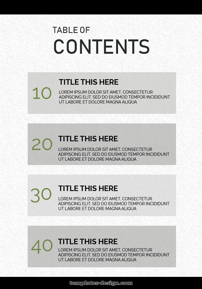table of contents templates templates psd