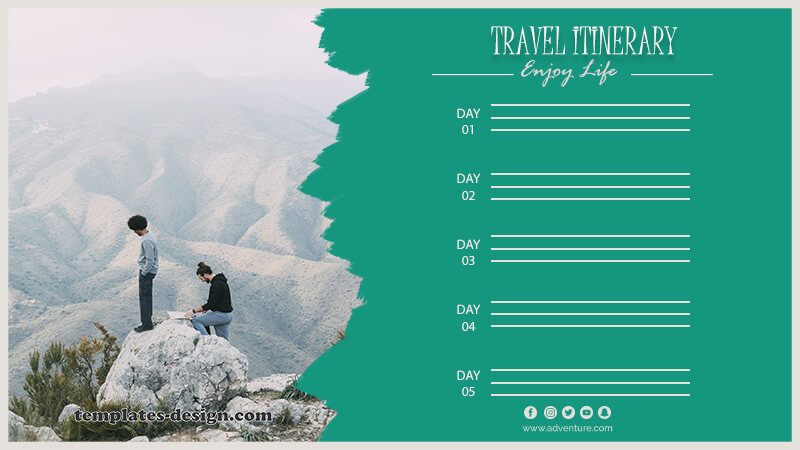 travel itinerary templates for photoshop