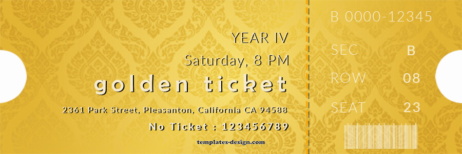 golden ticket templatess customizable psd design templates