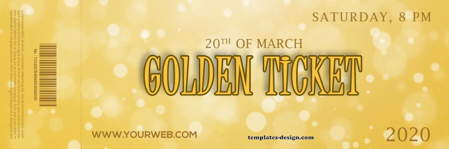 golden ticket templatess in psd design