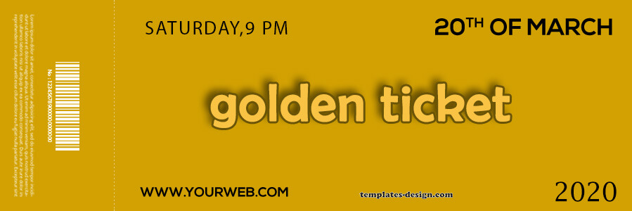 golden ticket templatess psd templates