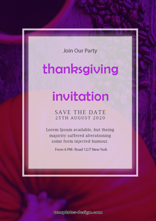 thanksgiving invitation in photoshop