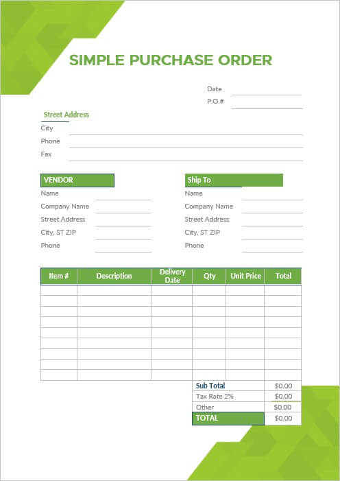 Purchase Order template 9