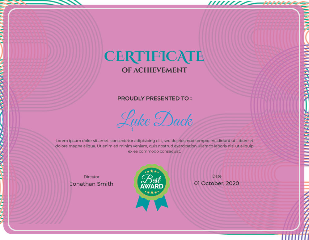 achievement certificates template Customizable FIle PSD Templates