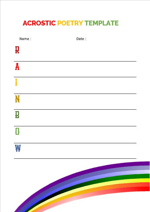 acrostic poetry template 10