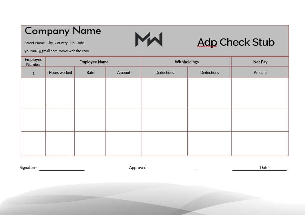 adp check stub template 7