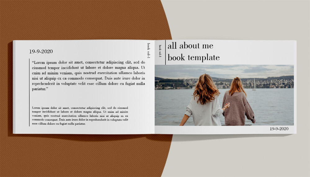 all about me book template Free PSD file photoshop