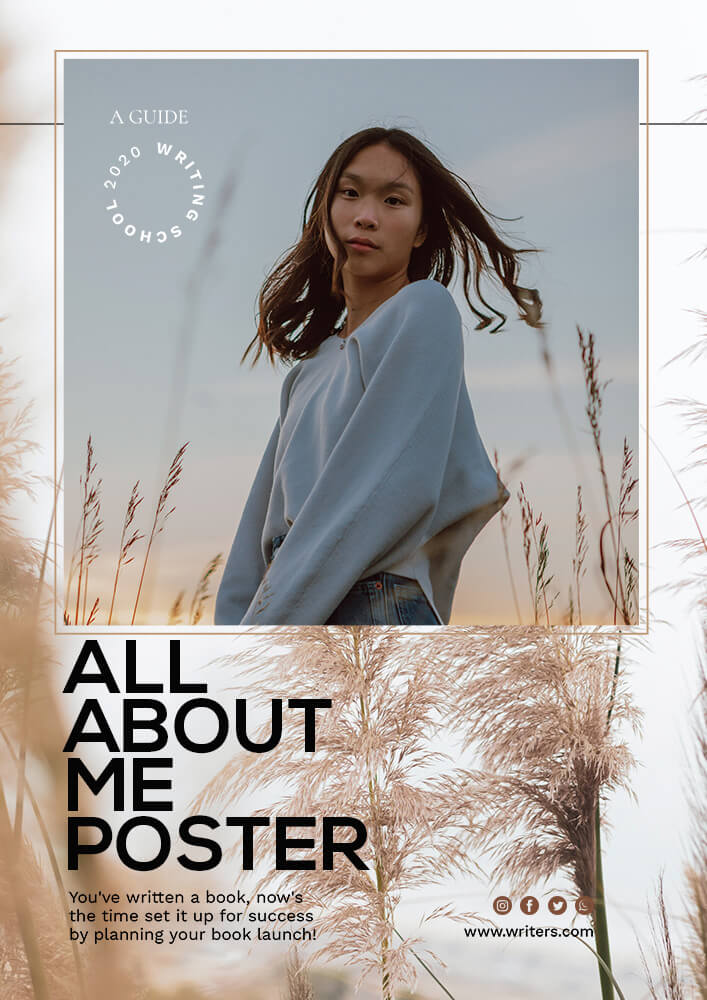 all about me poster PSD idea Design Sample