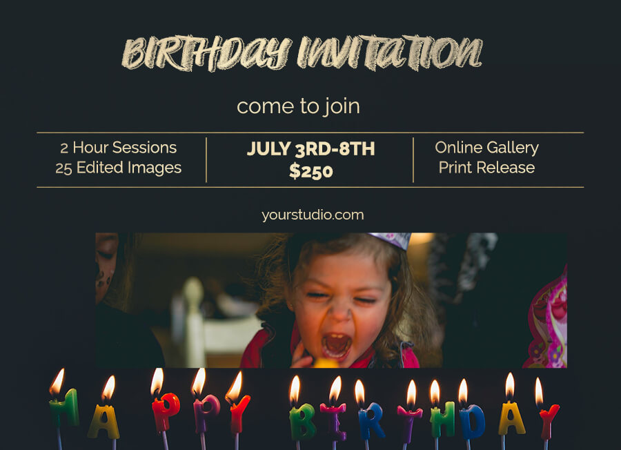 birthday invitation template PSD idea Design Sample