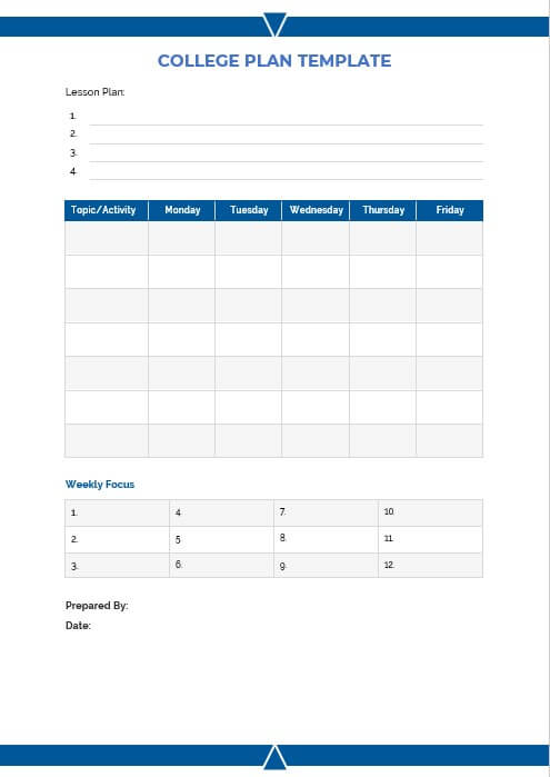 college plan template 2
