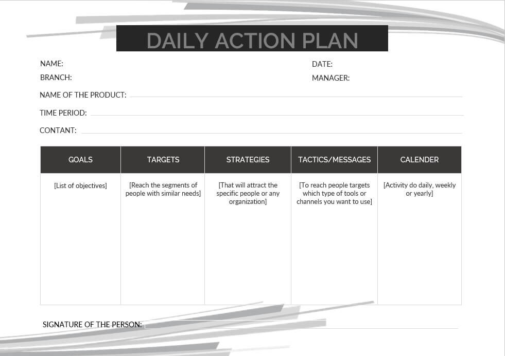 day action plan template 6