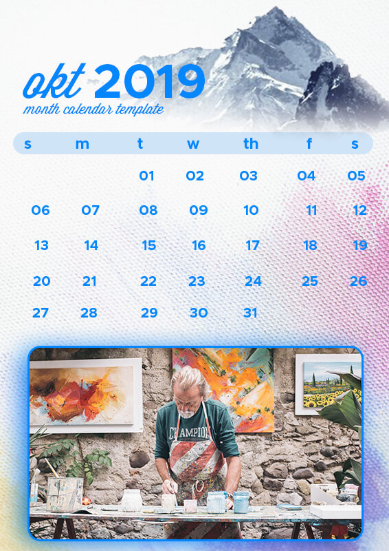 month calendar template Free PSD file photoshop