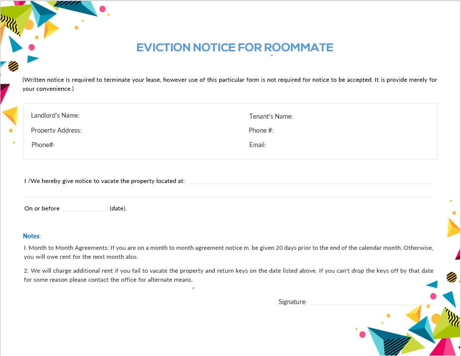 notice to roommate template 2