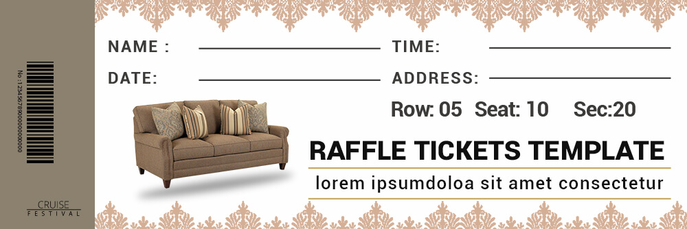 raffle tickets template in Photoshop PSD
